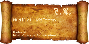 Nyári Márton névjegykártya