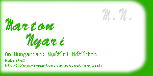 marton nyari business card